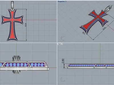 Enamel cross model 350 3D print model