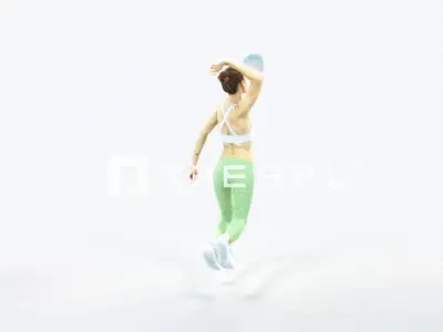 Beauty 17K Jumping Smashing Jumping Sports Woman Low-poly 3D model