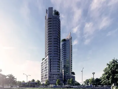 Twin Towers Exterior Design 3D model