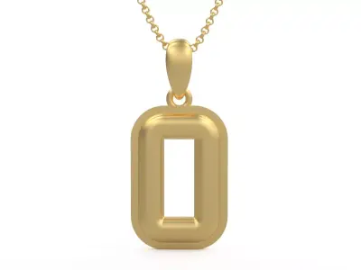 Model 1166 Number 0 Necklace Curved With Border 3D print model