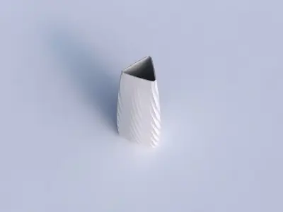 Vase triangle with twisted diagonal grid pattern 3D print model