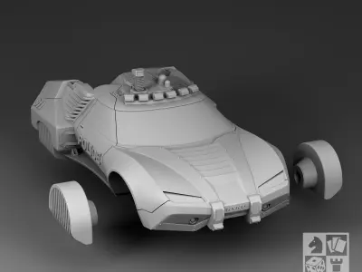 Futuristic police hovercraft 3D print model