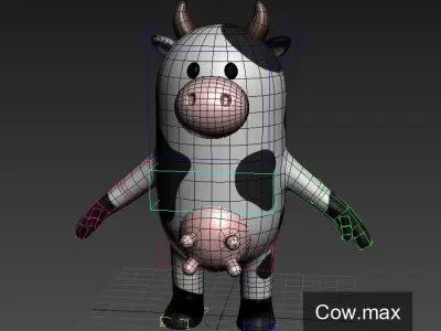 Rigged Cow Character 3D model