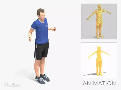 Jumping Rope  Exercise Man Animation Low-poly 3D model