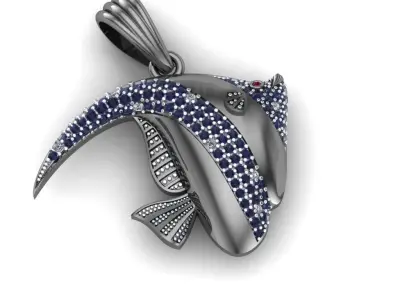 Fish pendant 3D print model