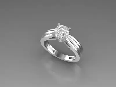 SOLITAIRE RING 3D print model 5