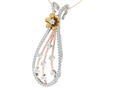 Solitaire Women Pendant 3dm STL OBJ FBX Renders Details 3D print model 11
