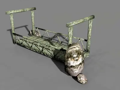 old wooden bridge printable 3D model