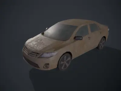 Rusty Car Low-poly 3D model