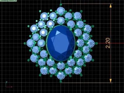 Women Fashion Diamond Pendant 3d Printable Model 3D print model