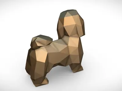 shih tzu low poly 3D print model