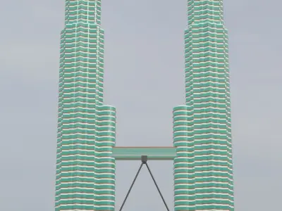 3D model of Twin Towers of Malaysia 3D model
