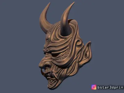 Devil Mask-Hannya Mask-Samurai Mask-Satan mask  for cosplay 3D print model