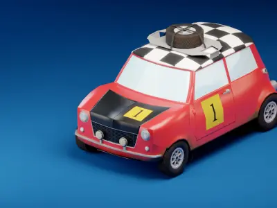 Low-poly game-ready classic rally car Low-poly 3D model