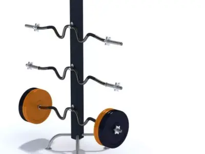 Weight And Barbell Holder 3D model