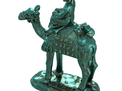 Egyptian figurine of a camel with a rider 3D model