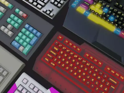 rgb Keyboard lowpoly gameready pack collection old modern