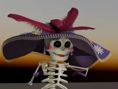 Catrina Mexicana la catrina garbancera 3D MODEL 3D model