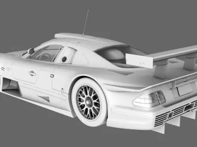AMG Mercedes CLK 1998 1999 GT3 Low-poly 3D model