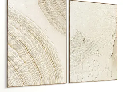 Plaster Two Photo Frame 397 Low-poly 3D model