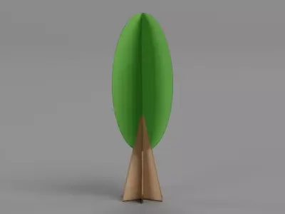 Paper Tree V5 Low-poly 3D model