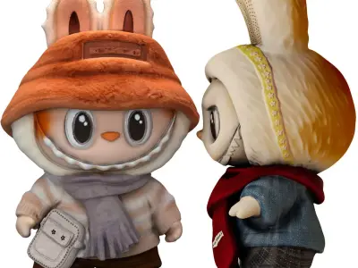 Labubu toy Low-poly 3D model