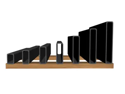 1 4in Wall x2in Rectangle Tube 3D model