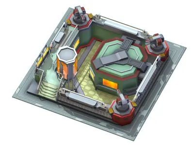 isometrical Automatic Prison Room Low-poly 3D model