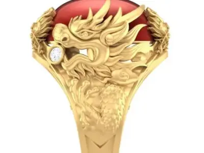 3D print model Dragon ring Free Free 3D print model