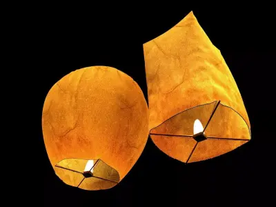 Chinese sky lantern  Low-poly 3D model get