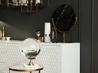 Furniture set with decor 3D model