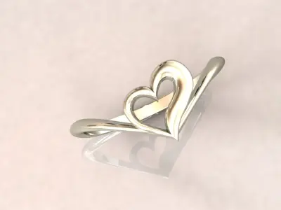 Heart ring 2 3D print model
