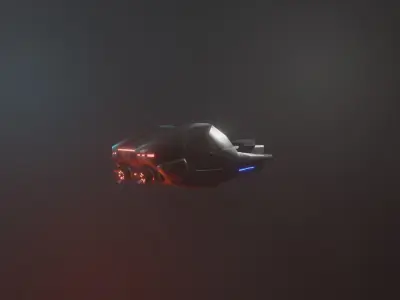  Cyberpunk Car Low-poly 3D model