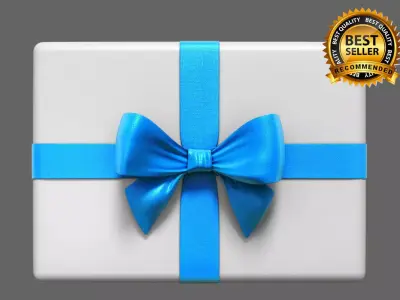Ribbon gift box with 3D model