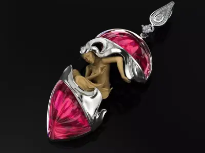 Magerit Jewelry Pendant Gold 3D print model