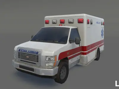 Ambulance Low-poly 3D model