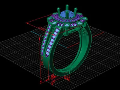 Engagement ring design 3D print model