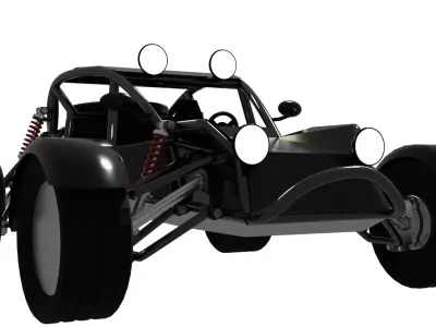 Buggy car Low-poly 3D model