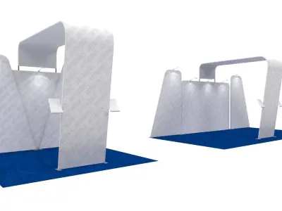 Exhibition booth 10x10ft to 10x20ft trasformer 3DM005 3D model