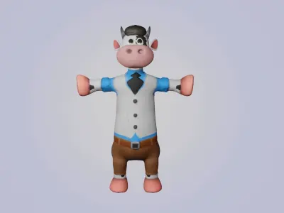 Funny Cow Cartoon 3D model