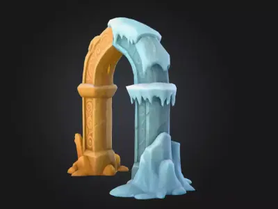 Dual Element Archway Low-poly 3D model