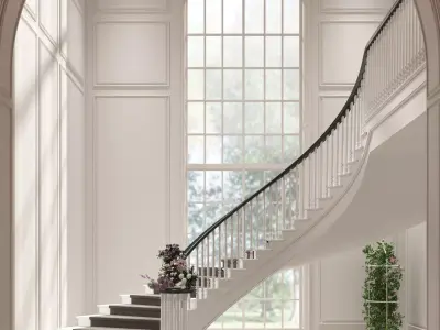 spiral stairway Low-poly 3D model