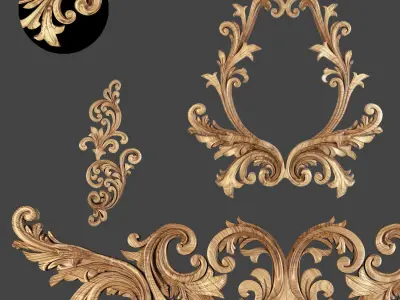 Classic ornament pack01 3D model