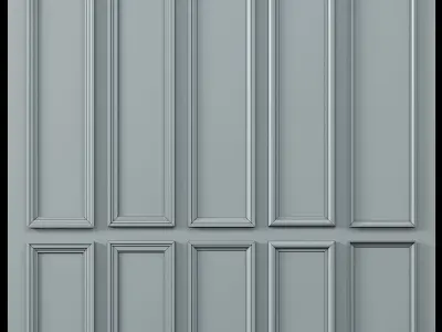 Wall molding 16 Boiserie classic panels 3D model