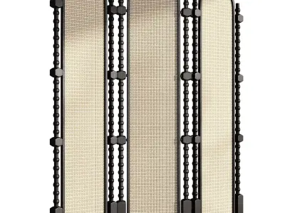 Screens with rattan and fabric 3D model