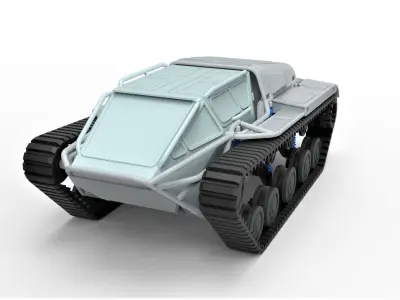 Tracked vehicle Scale 1 to 24 3D print model