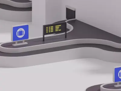 Airport Baggage Carousel Conveyor 3D model