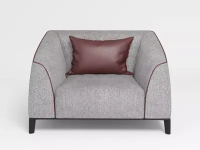 Singleton  Red and Gray Armchair 3D model