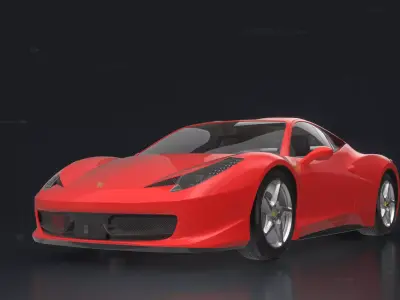Porsche sports car Low-poly 3D model