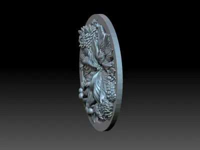 Decorative panel with flowers 3D print model